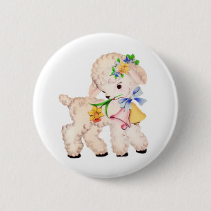 CHAPA REDONDA DE 5 CM VINTAGE DE LAMB DEL PASTEL
