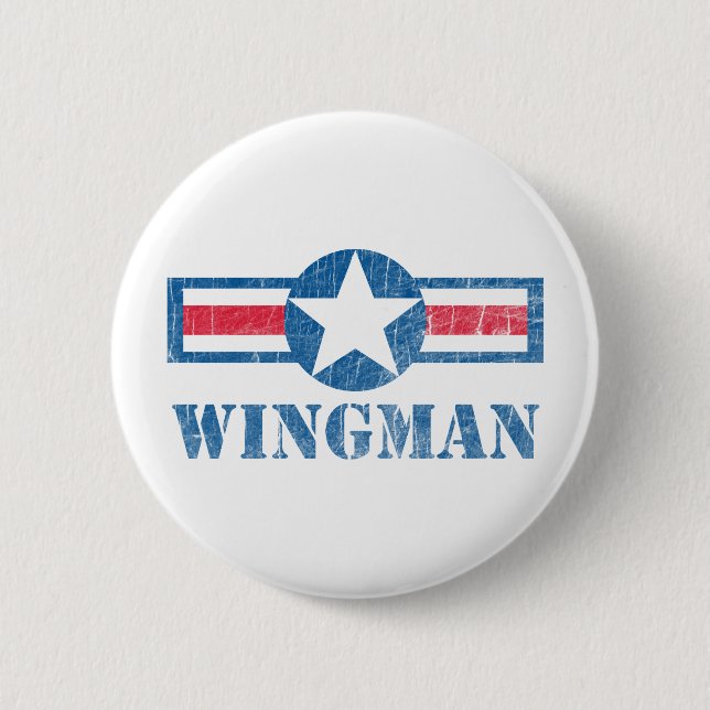 Chapa Redonda De 5 Cm Vintage del Wingman (Anverso)