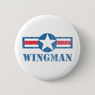 Chapa Redonda De 5 Cm Vintage del Wingman