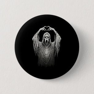 Chapa Redonda De 5 Cm Vintage Fantasma Cara Rótulo de corazón manos Disf