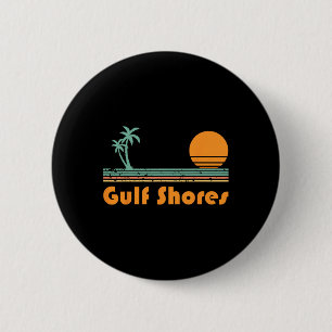 Chapa Redonda De 5 Cm Vintage Gulf Shores Beach Sunset