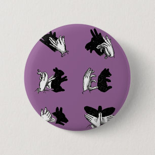 Chapa Redonda De 5 Cm Vintage Hand Puppet Shadow Games