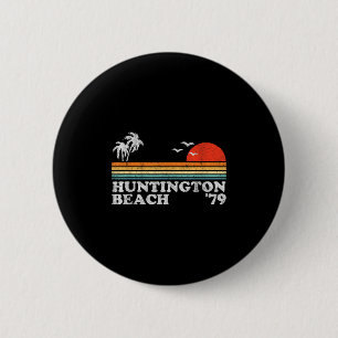 Chapa Redonda De 5 Cm Vintage Huntington Beach California Retro Surfing