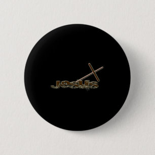 Chapa Redonda De 5 Cm Vintage Jesucristo llevando el diseño cruzado