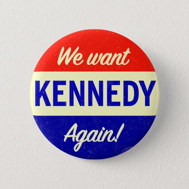 Chapa Redonda De 5 Cm Vintage John Kennedy para presidente de nuevo (Anverso)