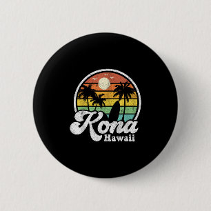 Chapa Redonda De 5 Cm Vintage Kona Beach Hawaii Surf Hawaiian Surfing 70