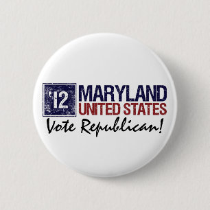 Chapa Redonda De 5 Cm Vintage Maryland del republicano del voto en 2012