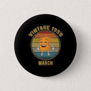 Chapa Redonda De 5 Cm Vintage marzo 1959 Chicken Nugget riendo angustiad