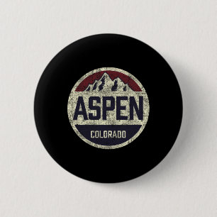 Chapa Redonda De 5 Cm Vintage Retro Aspen Colorado Círculo de Montaña Es