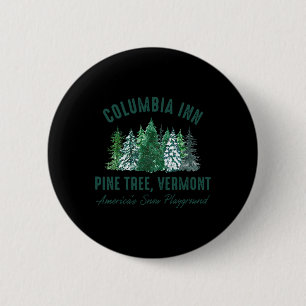 Chapa Redonda De 5 Cm Vintage Retro Columbia Inn Pino Árbol Vermont Aleg
