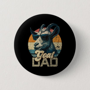 Chapa Redonda De 5 Cm Vintage Retro Goat Dad Mejor Goat Daddy Funny Fath