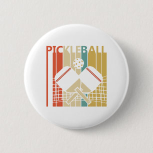 Chapa Redonda De 5 Cm Vintage Retro Pickleball
