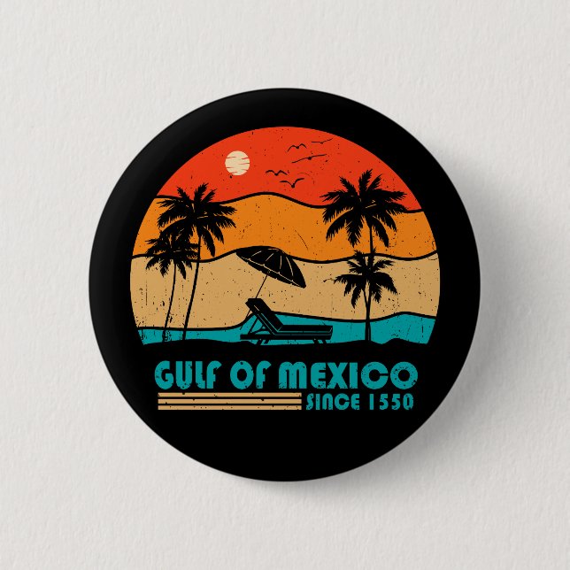 Chapa Redonda De 5 Cm Vintage salado del Golfo de México (Anverso)