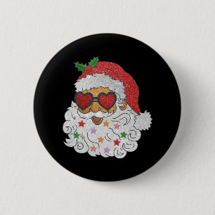 Chapa Redonda De 5 Cm Vintage Santa Claus Sungles Navidad Familia Pajam