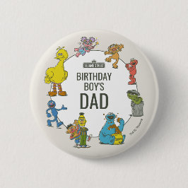 Chapa Redonda De 5 Cm Vintage Sesame Street Characters Birthday Button