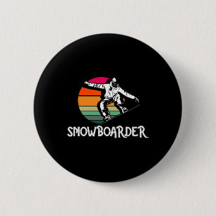 Chapa Redonda De 5 Cm Vintage Snowboarder Retro Snowboard Extreme