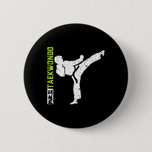 Chapa Redonda De 5 Cm Vintage Taekwondo The Kick