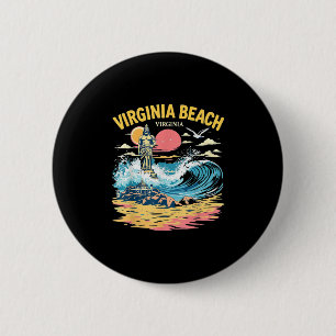 Chapa Redonda De 5 Cm Vintage Virginia Beach Virginia Sunset Beach Citys