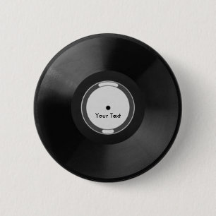 Chapa Redonda De 5 Cm Vinyl.Record