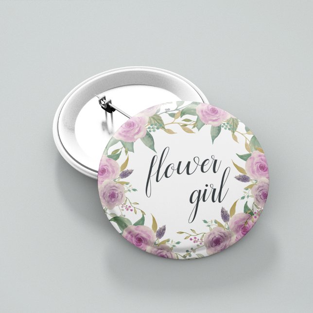 Chapa Redonda De 5 Cm Violet & Sage Flower Girl (Subido por el creador)