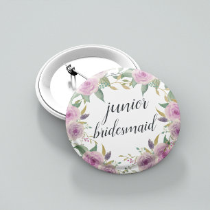 Chapa Redonda De 5 Cm Violet & Sage Junior Bridesmaid