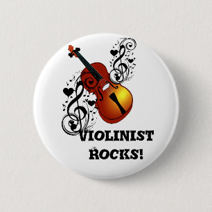 Chapa Redonda De 5 Cm Violín, Amante en el corazón_