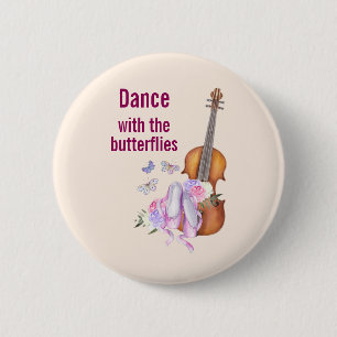 Chapa Redonda De 5 Cm Violin y Ballet zapatillas de baile Inspirador