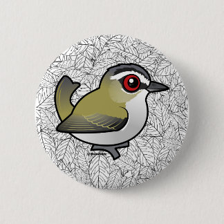 Chapa Redonda De 5 Cm Vireo dorable de ojos rojos
