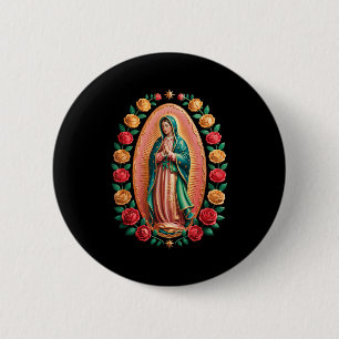 Chapa Redonda De 5 Cm Virgen De Guadalupe Santa María Cristiana Religios