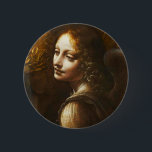 Chapa Redonda De 5 Cm Virgen de Leonardo da Vinci del ángel de las rocas<br><div class="desc">Virgen de Leonardo da Vinci del botón del ángel de las rocas. Pintura al óleo en la lona 1495-1508. Da Vinci creó a dos diversos Madonna de las pinturas de las rocas durante su carrera. Este trabajo ofrece el Virgen María que se sienta con el Jesús infantil y el San...</div>