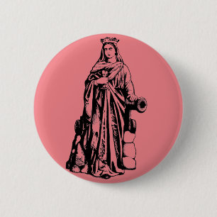 Chapa Redonda De 5 Cm Virgen de Santa Bárbara y mártir