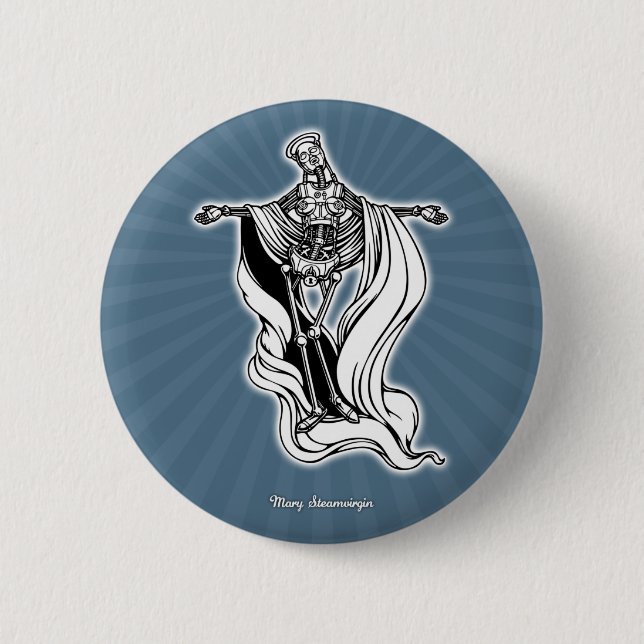 Chapa Redonda De 5 Cm Virgen del vapor de Maria (Anverso)