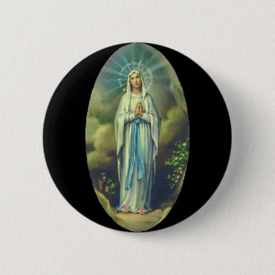 Chapa Redonda De 5 Cm Virgen María De Lourdes Nuestra Señora Regalo Cris