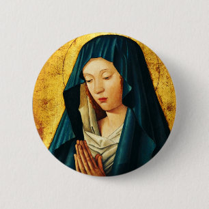Chapa Redonda De 5 Cm Virgen María Hodegetria Arte de Icono Católico Biz