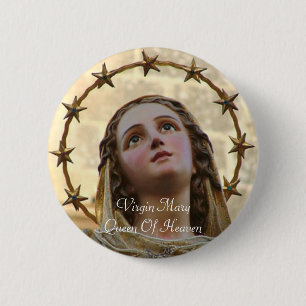 Chapa Redonda De 5 Cm Virgen María Reina del Cielo