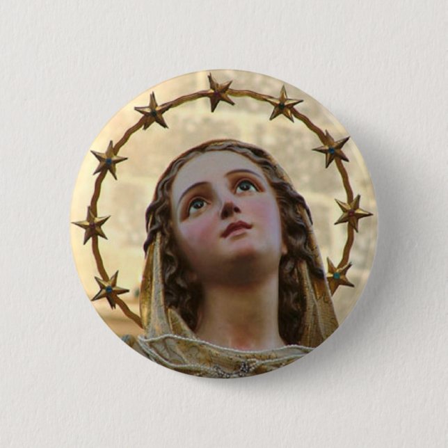 Chapa Redonda De 5 Cm virgen mary (Anverso)