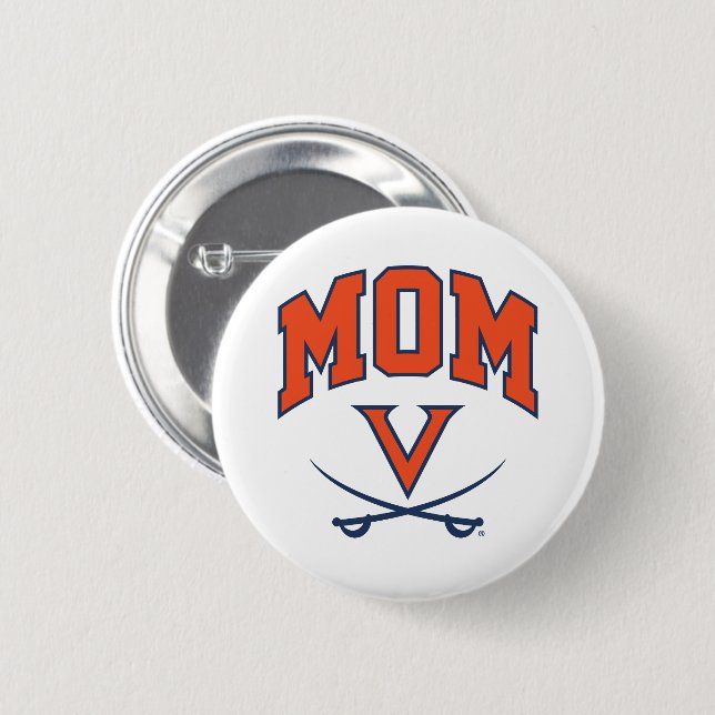 Chapa Redonda De 5 Cm Virginia Cavaliers Mom (Anverso y reverso)