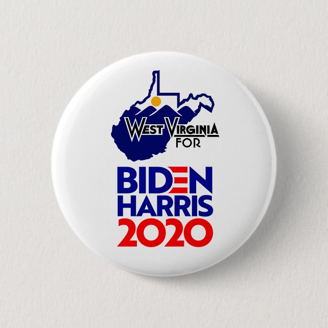 Chapa Redonda De 5 Cm Virginia Occidental para Biden Harris 2020 (Anverso)