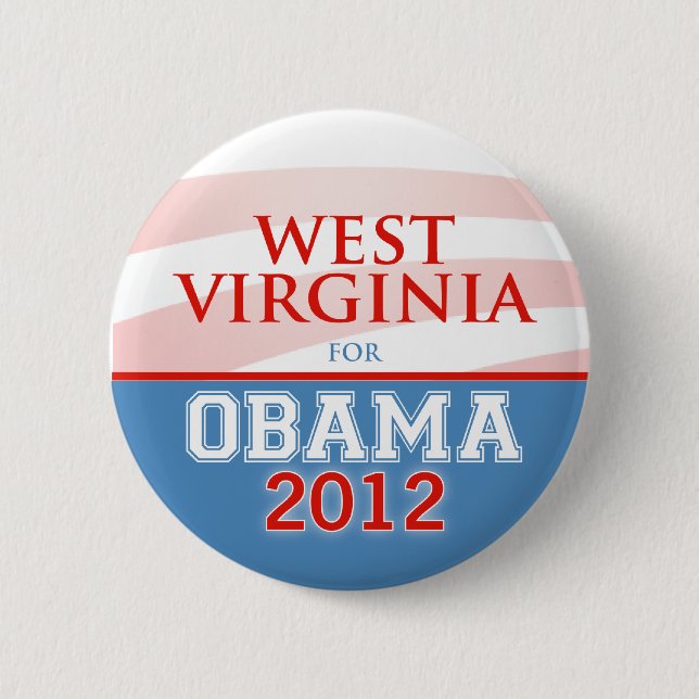 Chapa Redonda De 5 Cm VIRGINIA OCCIDENTAL para Obama 2012 (Anverso)