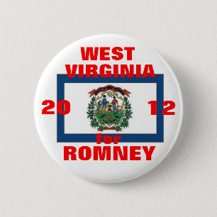 Chapa Redonda De 5 Cm Virginia Occidental para Romney 2012