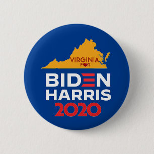 Chapa Redonda De 5 Cm Virginia para Biden Harris 2020