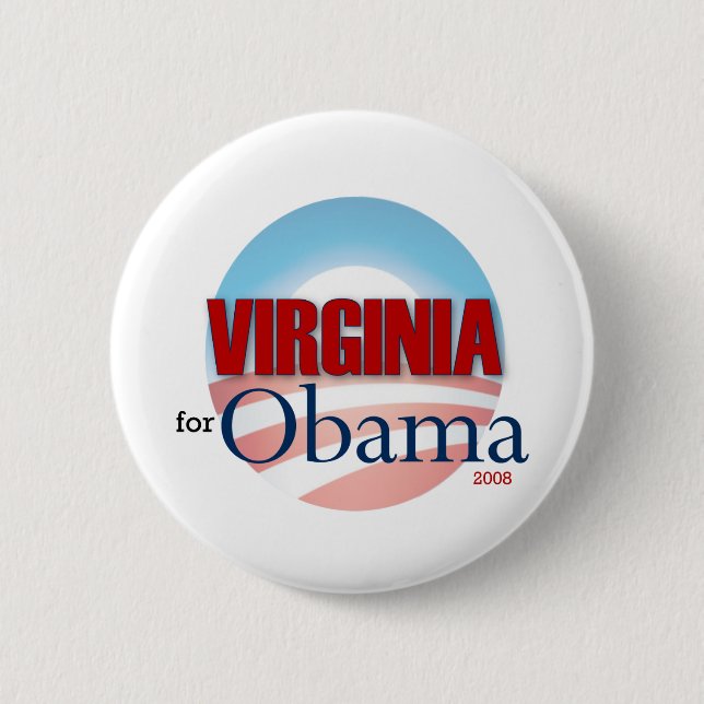 Chapa Redonda De 5 Cm VIRGINIA para Obama (Anverso)
