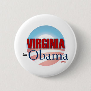 Chapa Redonda De 5 Cm VIRGINIA para Obama