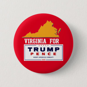 Chapa Redonda De 5 Cm Virginia para Trump Pence 2020