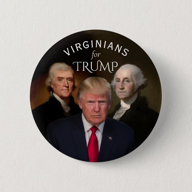 Chapa Redonda De 5 Cm Virginianos por Trump (Anverso)