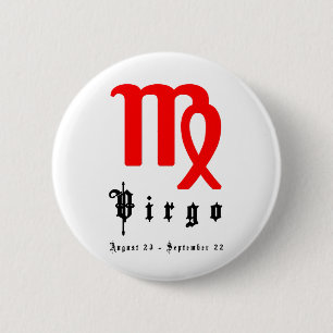 Chapa Redonda De 5 Cm Virgo, 23 de agosto - 22 de septiembre