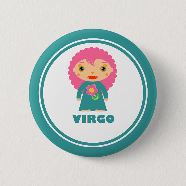 Chapa Redonda De 5 Cm Virgo es mi Rótulo zodiaco (Anverso)