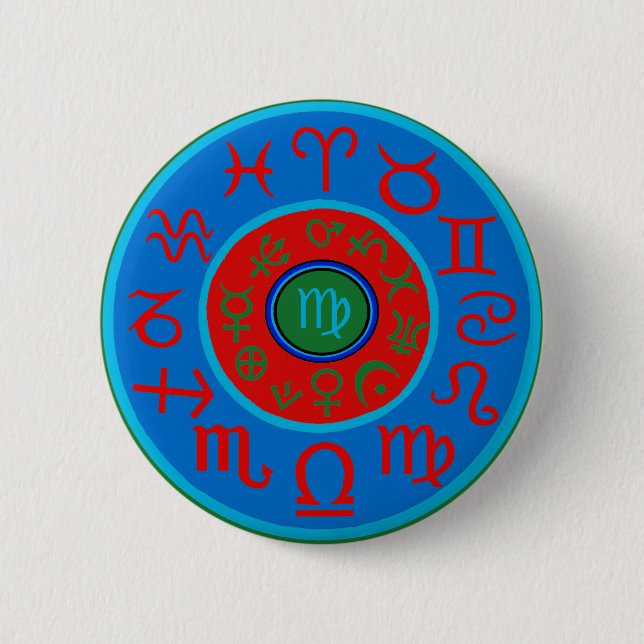 Chapa Redonda De 5 Cm Virgo - Zodiaco celestial (Anverso)