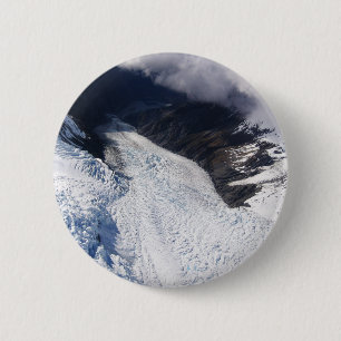 Chapa Redonda De 5 Cm Vista aérea del glaciar Franz Josef, Nueva Zelanda