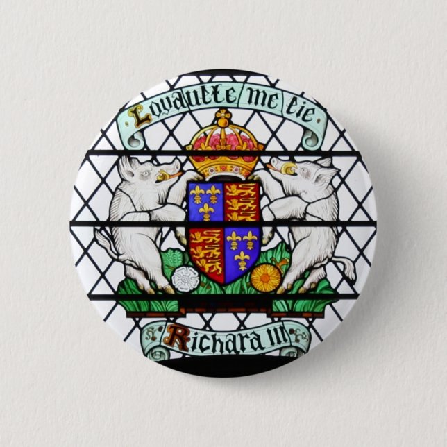 CHAPA REDONDA DE 5 CM VITRAL RICHARD III DE REINO UNIDO (Anverso)